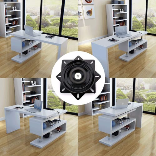 aleawol Set of 2 160mm Chair Swivel Plates, A3 Steel Swivel Plates, 360 Degree Swivel Chair Replacement for Chair Fixtures (6-inch, Black)