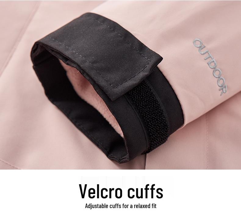 Women's Windproof Waterproof 3-in-1 Fleece-Lined Mountaineering Suit, Thickened Warm Two-Piece Set