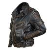 Pánska retro kožená motocyklová bunda v štýle Ghost Rider, kabát s klopami na viacero zipsov, nadrozmerná pre umelcov