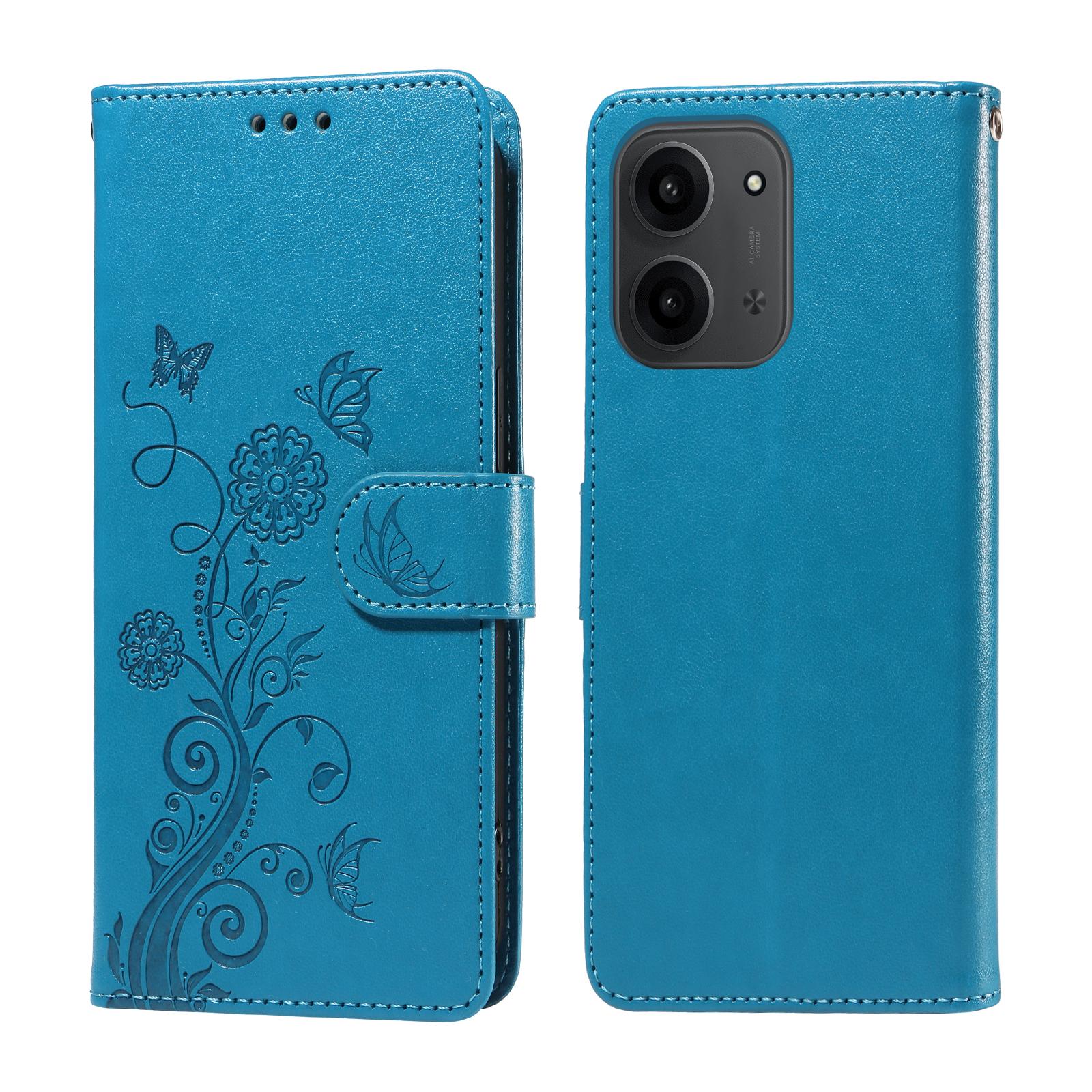 

Для Xiaomi Redmi 15C 4G (Глобальный) (171 мм)/Poco C85 4G (171 мм) Кожаный чехол с тиснением «Бабочка и цветы», кошелек-подставка E