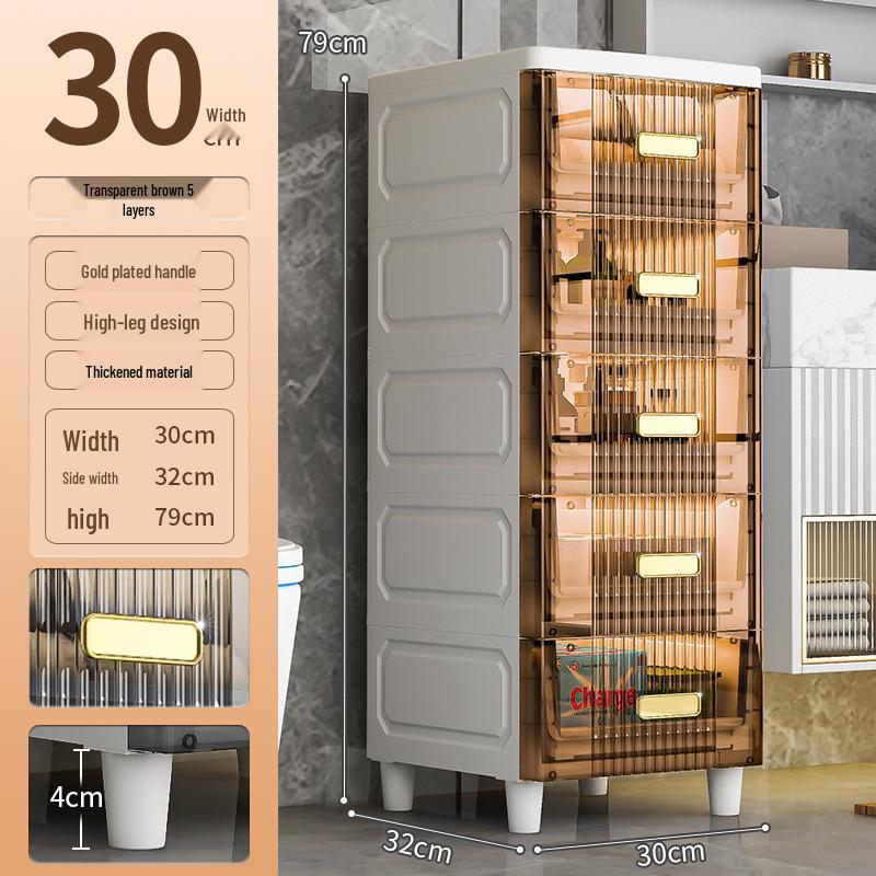 Waterproof Ultra-Narrow Storage Cabinet for Bathroom, Kitchen, and Refrigerator Gaps