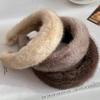 Maillard Plush Headband, Autumn Winter High-End Head Decor, Soft Facial Cleansing And Hair Styling Wide Plush Headband For Women