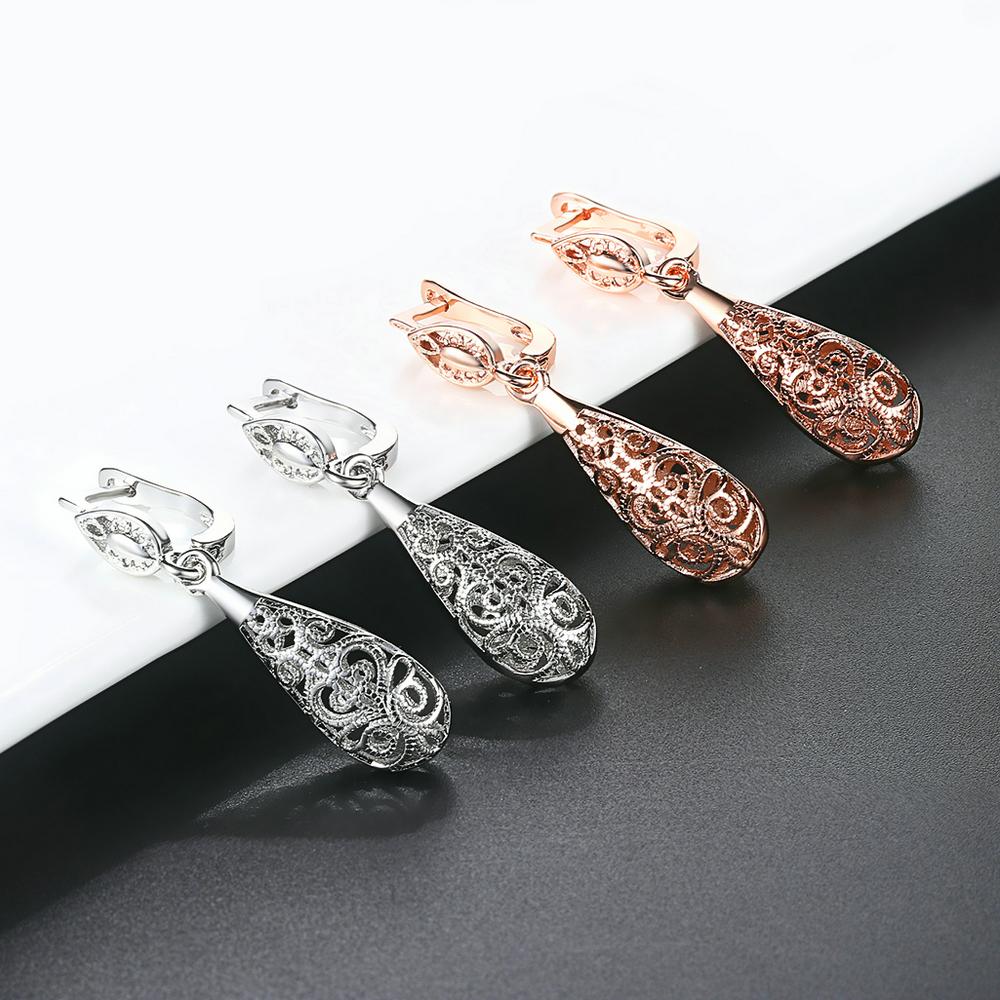 Ethnic Vintage Waterdrop Earrings Rose Gold Wedding Retro Jewelry For Women Brincos DWE787M