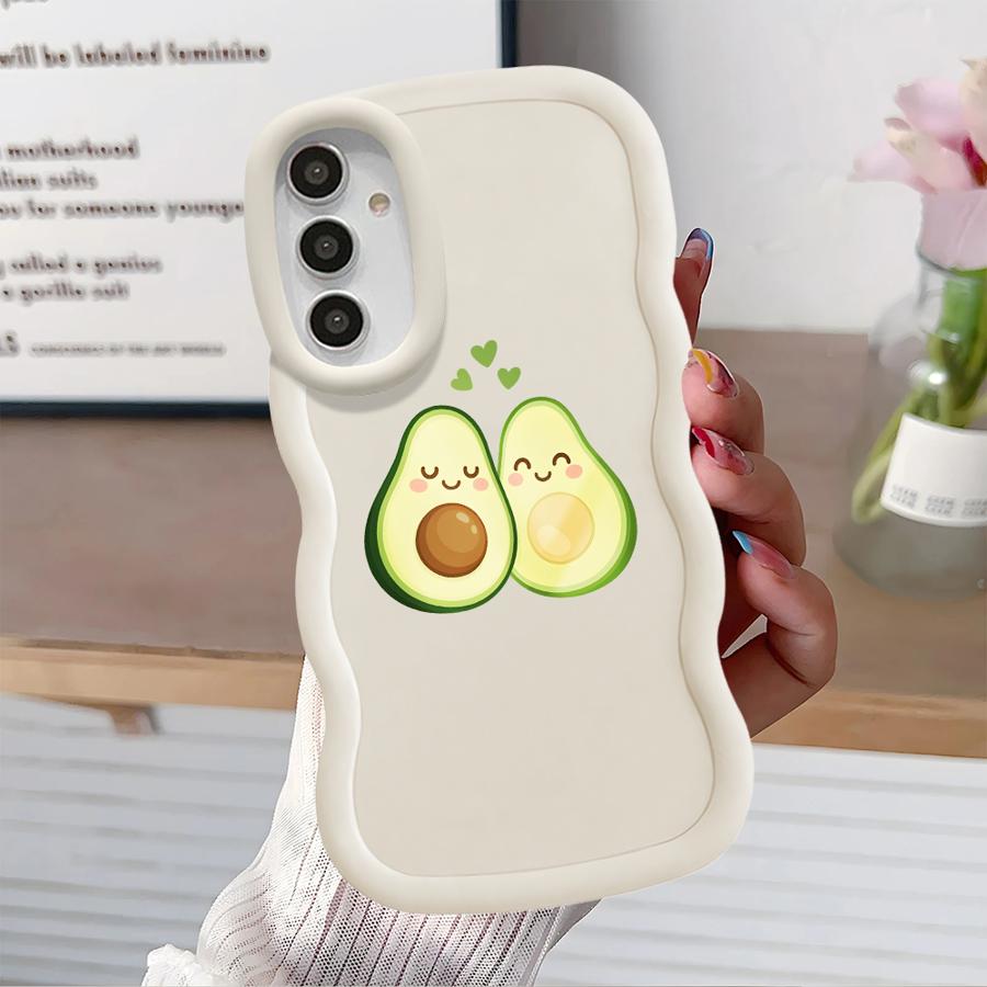 Zelené pouzdro na avokádo pro Samsung Galaxy A14 A21s A16 A15 A13 A11 A52 A12 Měkký kryt na telefon A04 A22 A03 A06 A05 A33 A53 A23