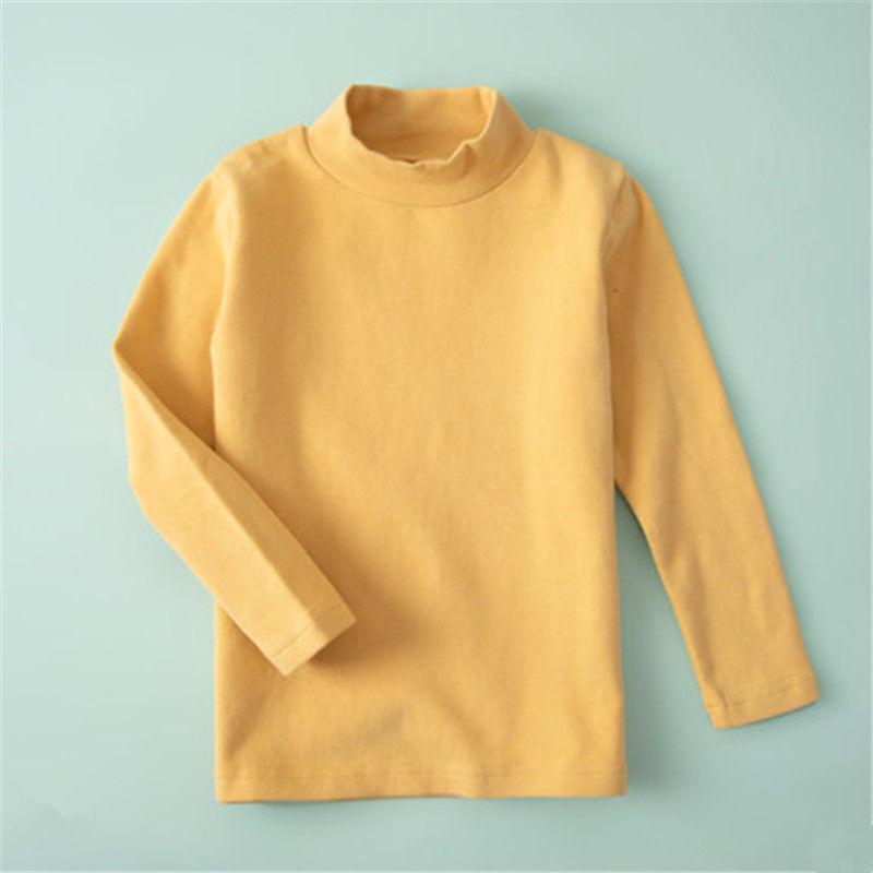 Camiseta de Algodón de Cuello Alto y Manga Larga para Niños 2024 – Capa Base Acogedora y a la Moda para Otoño/Invierno para Niños y Niñas.