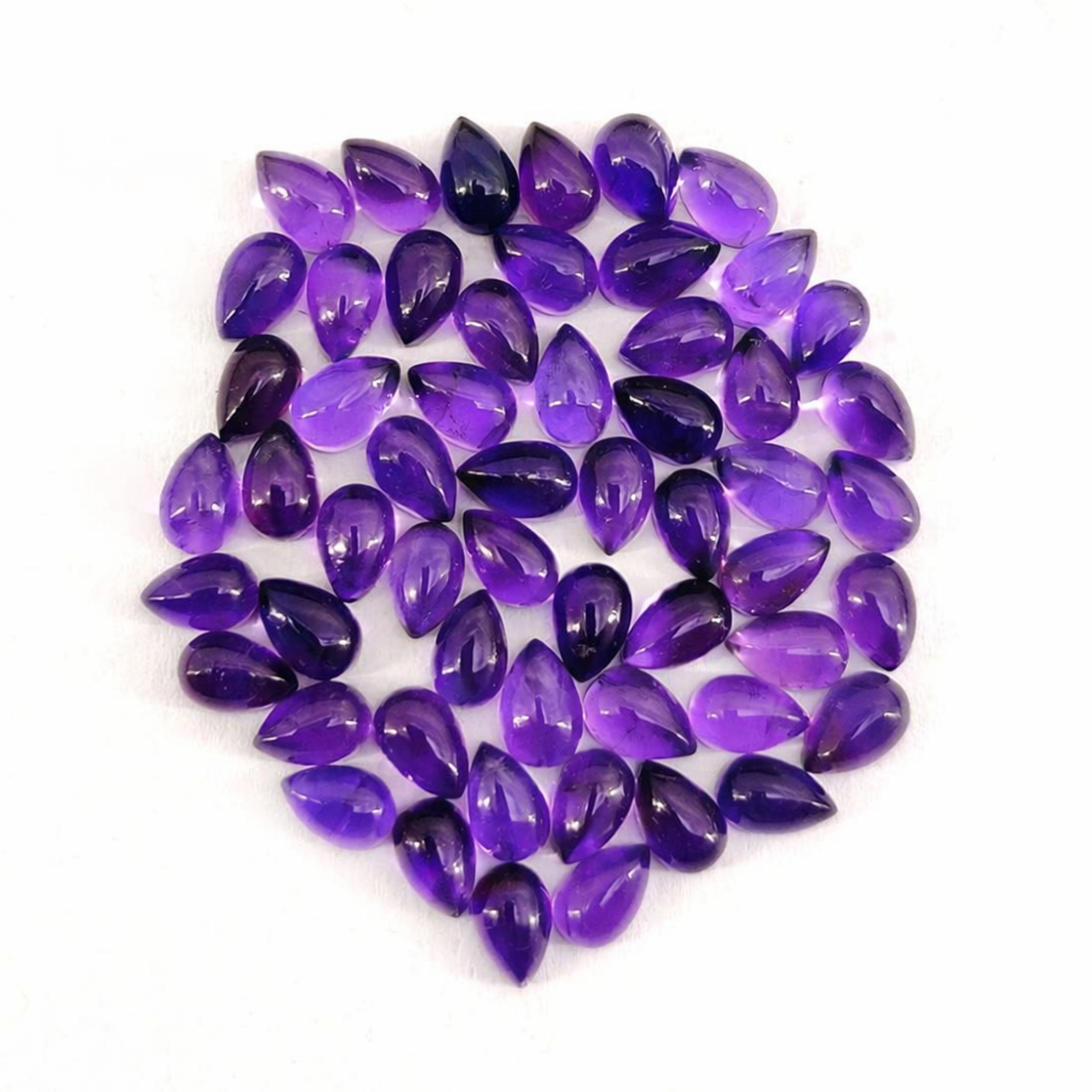 

Amethyst Pear Cabochon Lot 8x6mm – Purple Gemstone Cabochons, Calibrated Stones for Jewelry Making 1 Piece фиолетовый