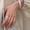 S925 Sterling Silver Brushed Bead Edge Ring for Women - Japanese & Korean Minimalist Design