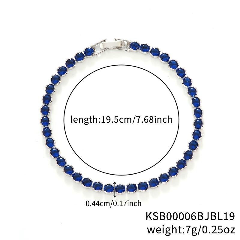 Mary Kashi Fashion Jewelry - Multi-sku Crystal Bracelet, Electroplated Aaa Cubic Zirconia Bracelet, Diamond-accented 4mm