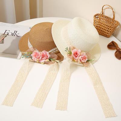 Summer Straw Hat Top Panama Hat Women In Korean Style Large Brim Sun Protection Cap Versatile Vacation Beach Hat Fascinator