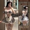 Erotic Underwear Sexy Mature Woman Checkered Maid Clothing Hot Role-Playing Maid Uniform Set 8464
