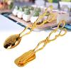 New Vintage Style Fruit Salad Cake Clip Buffet Food Tong Gold-plated Snack Cake Clip Salad Pastry Clamp Baking Barbecue Tool