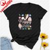 Happy Easter Sayings Tshirt Graphic T Shirts Oversized T Shirt Unisex Clothing Vintage Clothes Gothic Top High Quality Cotton