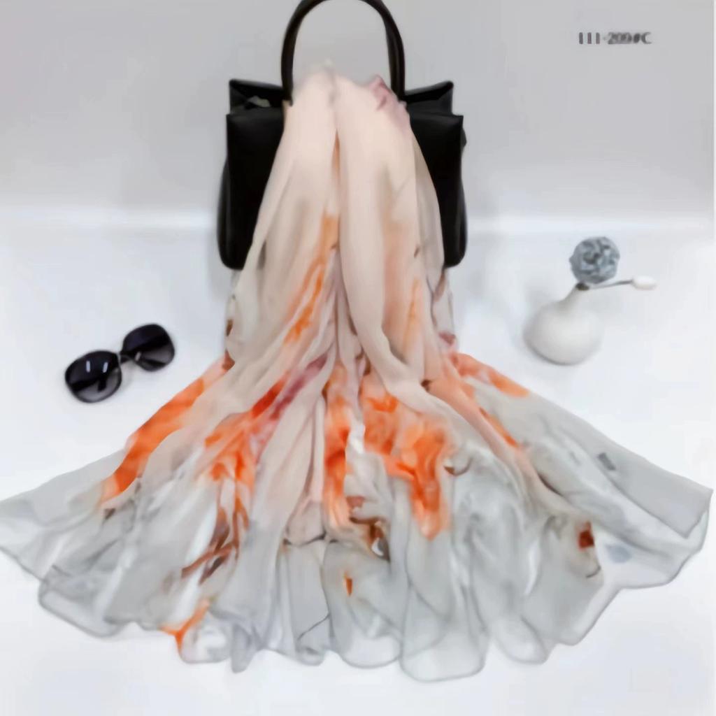 Silk Scarf Women Hijab Pashmina Long Beach Stoles Shawl Wrap Headbands Spring Warm Scarves Bandana Ladies Neckscarf Foulard