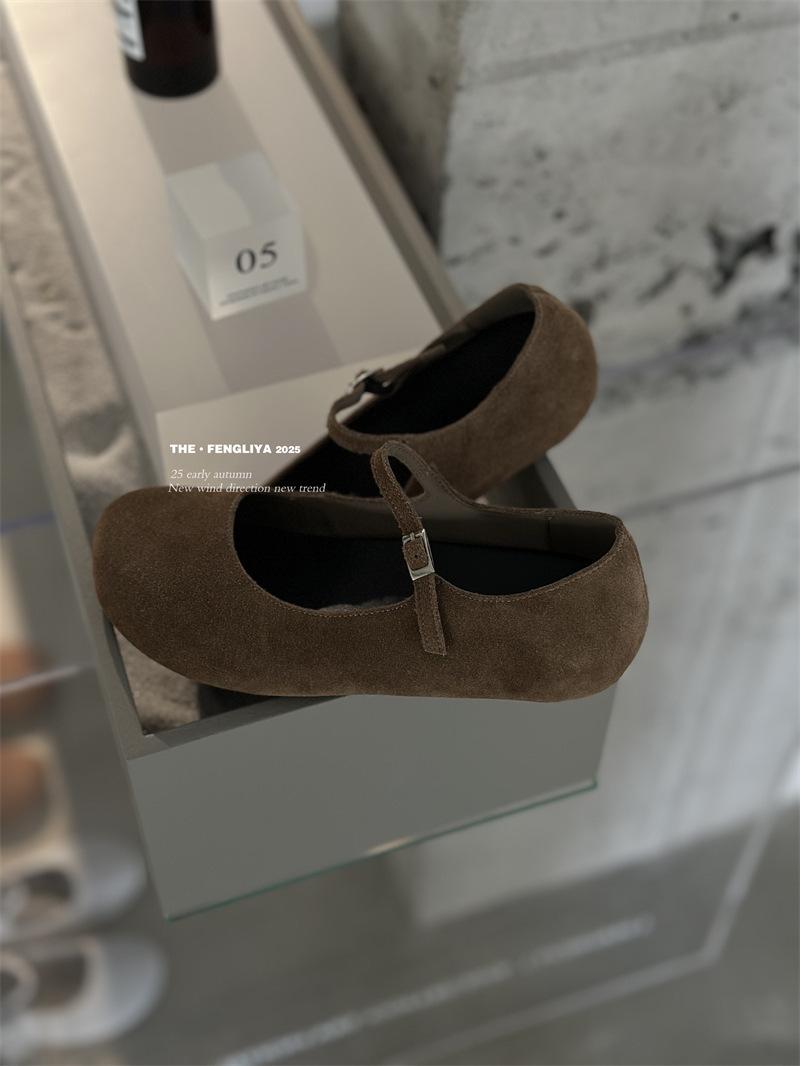 

THE · FENGLIYA 2025 Early Autumn Evening Gentle Flat Shoes One Foot Mary Jane Maternity Beans 39 верблюд