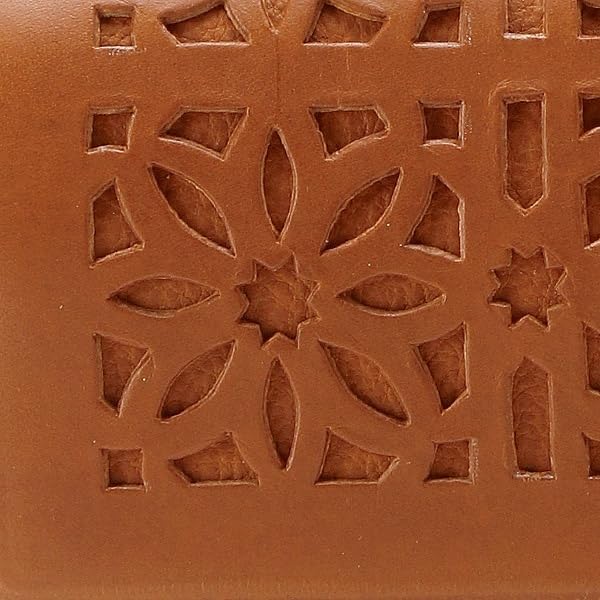 Flap Long Wallet Cutwork Brown [Genten]