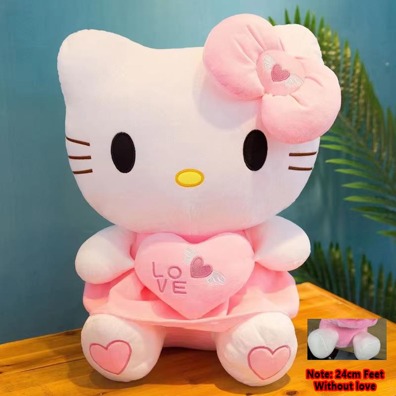 55cm Sanrio Hello Kitty Kočka Plyšové Hračky Kreslená KT Kočka Plyšová Panenka Velká Velikost Vycpaný Anime Polštář Narozeninové Dárky Pro Děti Dívky