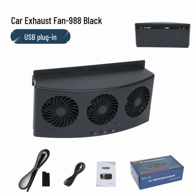 Summer Solar Car Cooling Fan: Ventilates and Circulates Interior Air