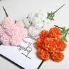 Artificial Chrysanthemums Fall Flowers Silk Orange Marigold Flowers Fake Mums Flowers For Wedding Autumn Day Of The Dead