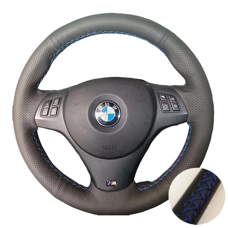 Car Steering Wheel Cover For BMW E81 E90 Pack M Sport M3 E91 E92 E93 E87 E82 E88 X1 E84 Hand-stitched Microfiber Leather