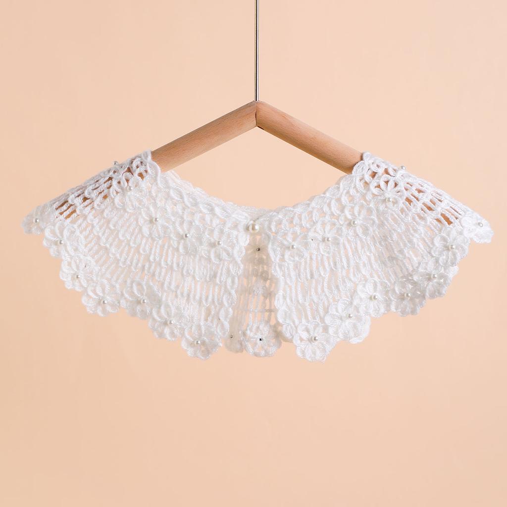 NEW Lace Solid Colour Neckline Detachable Fake Collar DIY Breathable Scarf Around Neck Flower Sweet Hollow Comfortable Patch
