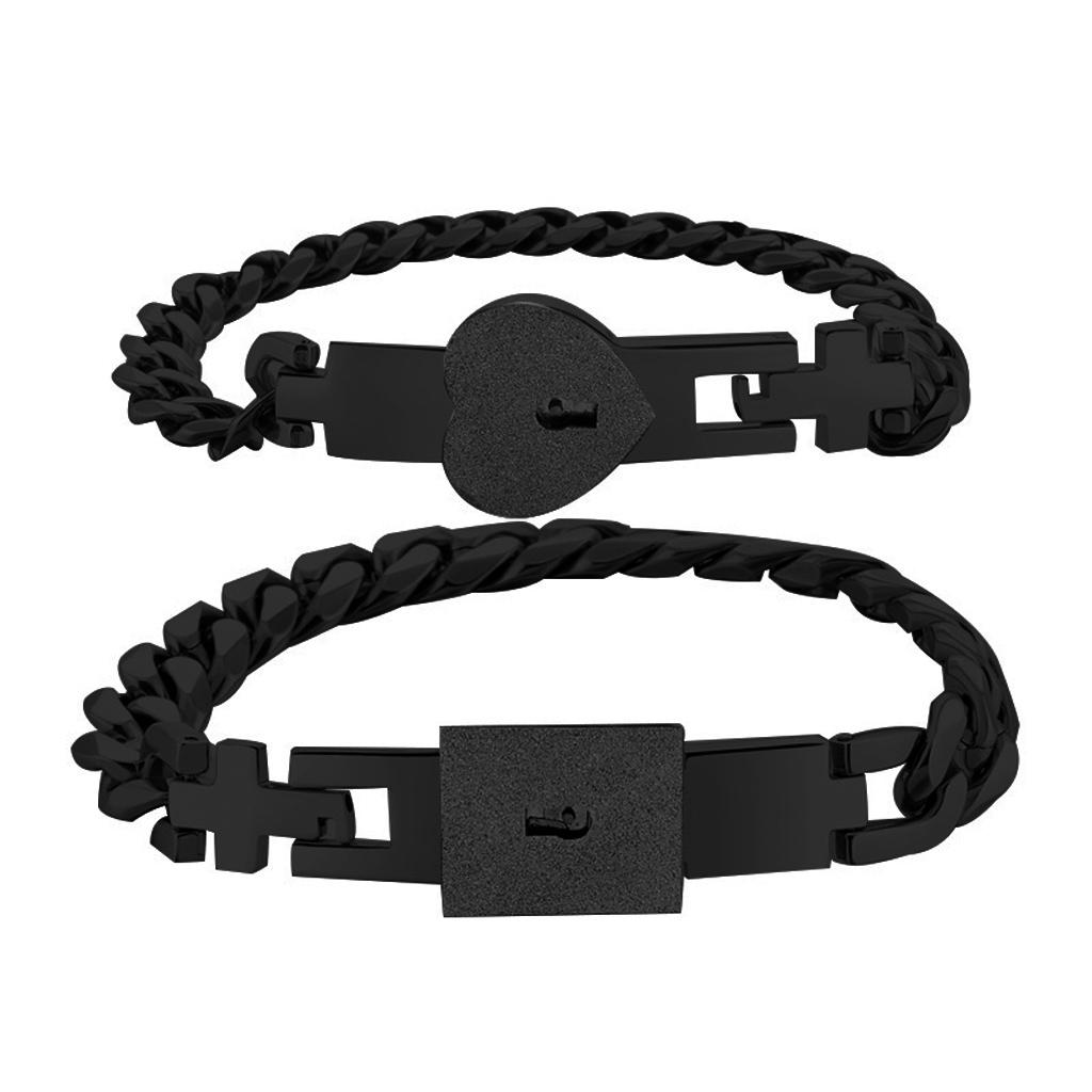 Edelstahl-Schloss für Schlüssel-Armbänder 2x Passende Armbänder Geschenk für Cou