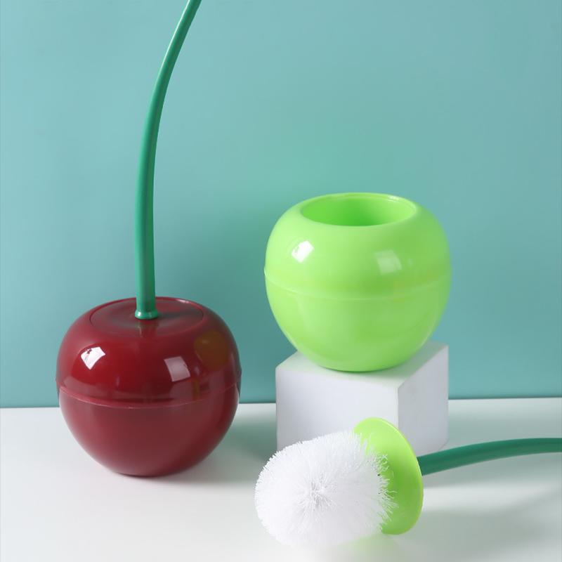 Toilet Brushes Toilet Holders Bathroom Accessories Creative and Cute Cherry Shaped Toilet Brush Holder Set Cleaning Tool Home