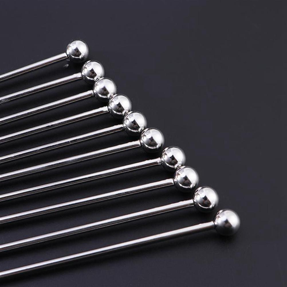 10Pcs Swizzle Sticks Stainless Steel Coffee Cocktail Beverage Drink Stirrer Stick Reusable Stir