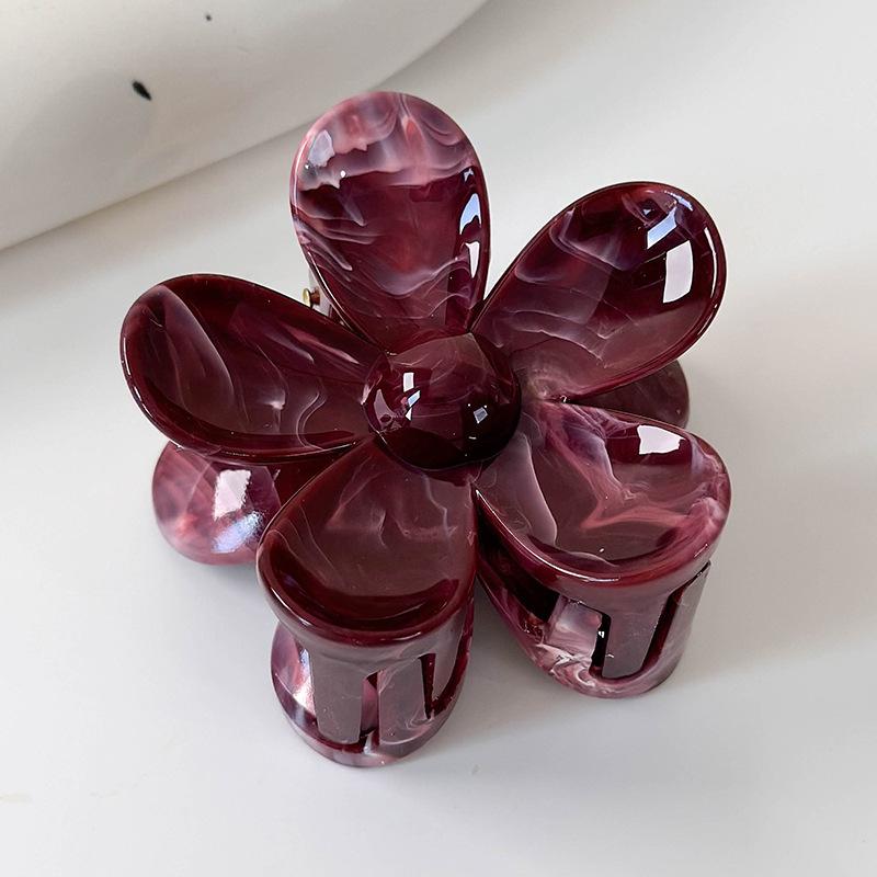 New Colorful Flower Shape Hair Claw for Women Girls Elegant Hair Clip Crab Hairpins Bath Barrettes Lady Fashion Hair Accessories
