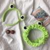 Women Headband Soft Coral Velvet Headband with Anti-Slip Teeth Cartoon Frog Design Elastic Hair Hoop Hair Fixing Hair Accessory
