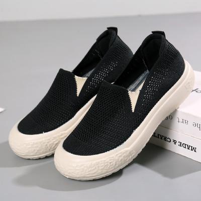 Letnie pekińskie buty płócienne damskie nowe oddychające z siateczki fly-woven na miękkiej podeszwie leniwe buty płaskie codzienne i wygodne buty