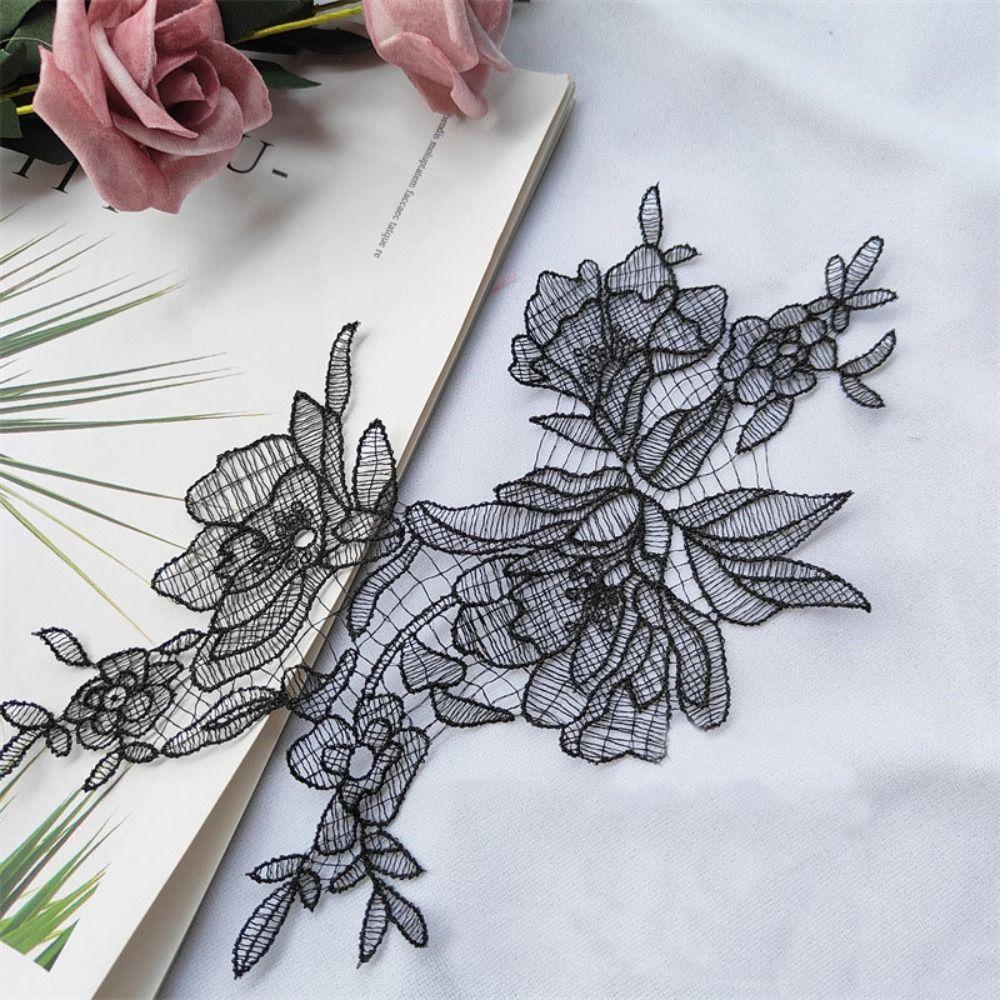 Квіткова аплікація ручної роботи Мереживна тканина Аплікація з тканини Вишукана тканинна латка Пошиття одягу