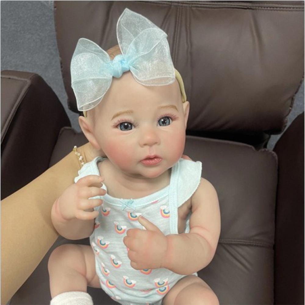 

18-дюймовая кукла-реборн из силикона и винила Raven в полный рост, моющаяся, с нарисованными реалистичными волосами, игрушки-реборн Bebe, рождественский подарок Full Silicone Girl