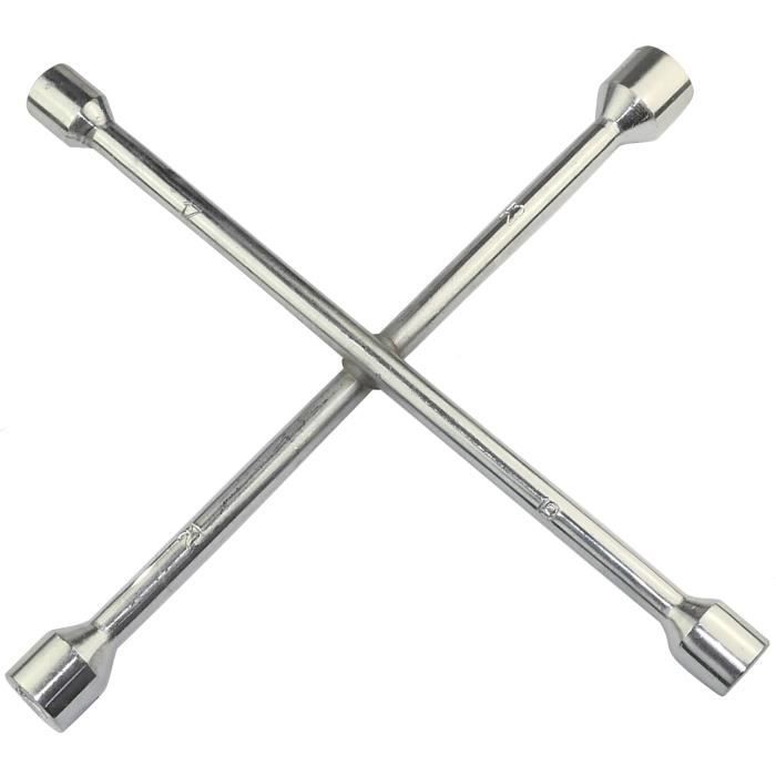 AERZETIX - Clé En Croix Démonte-roue - 17x19x21x23mm - Empreinte À 6 Pans - Longueur 355mm - En Acier -C46642