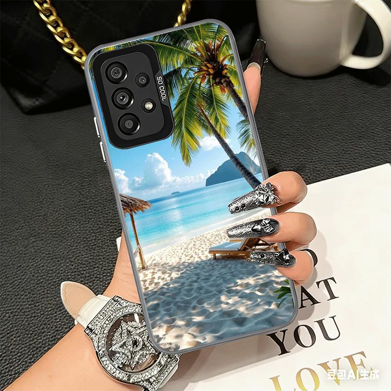 Sommer Strand Meer Palmenbaum Urlaub Stoßfeste Handyhülle für Samsung A17 A16 A15 A14 A37 A57 A36 A56 A26 A35 A55 A25 A34 A54 A2