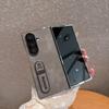 For Samsung Galaxy Z Fold 8 7 6 5 4 3 Phone Case, Skin-like Feel, Electroplated PC Leather, Finger Ring Stand,