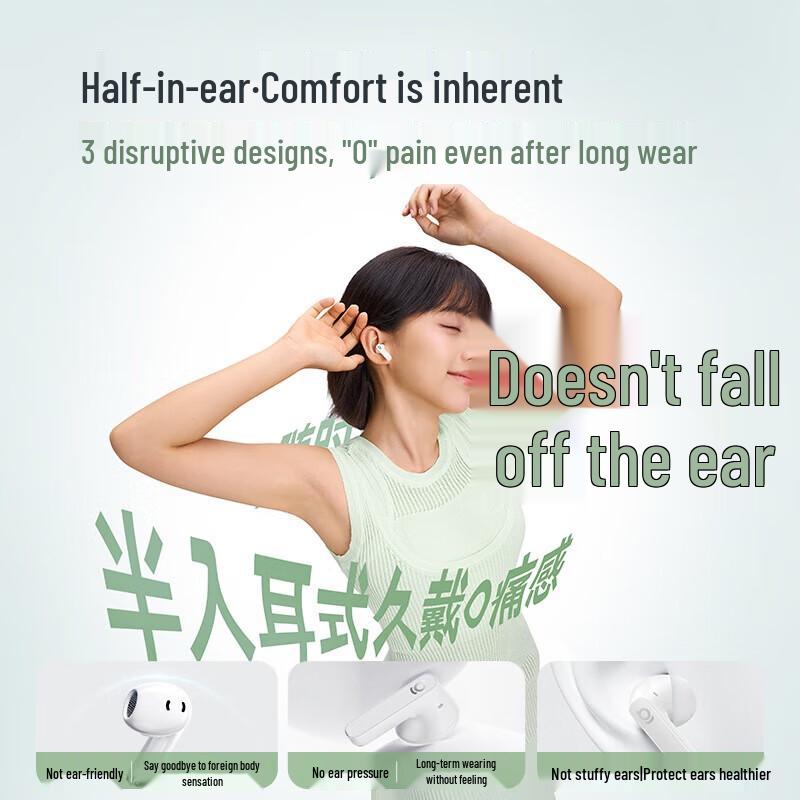 Baseus BS1 NC Half-In-Ear Active Noise Cancelling Wireless Bluetooth Earbuds