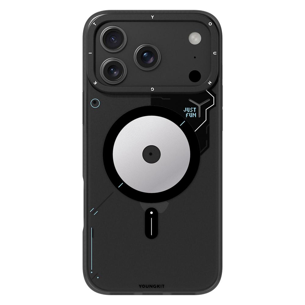 YOUNGKIT For iPhone 17 Pro Max Case Compatible with MagSafe Unique Disc Design TPU + PC Phone Back Cover