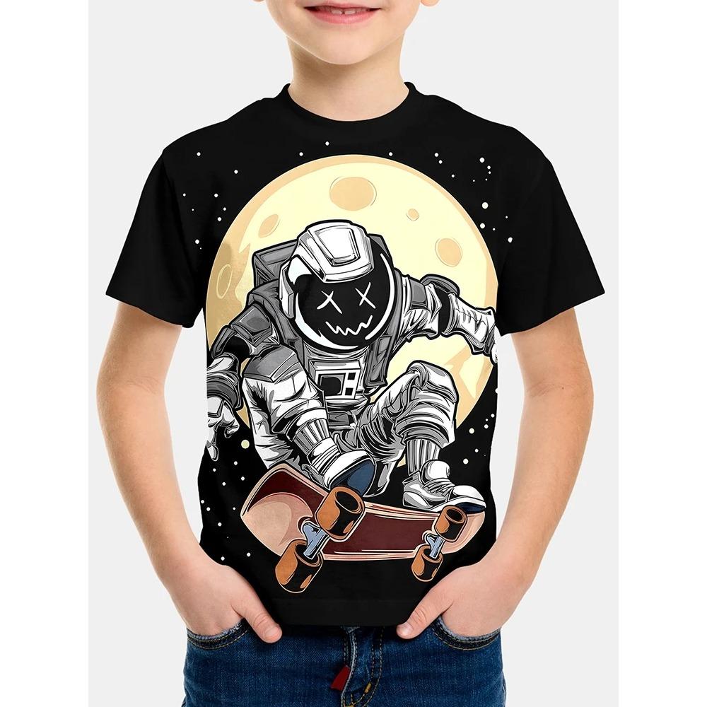 Universe Solar System Kids T-shirt Print Planet Sun Earth Venus Tshirt Casual Harajuku Summer Child Shirt Tops for Boys Girls