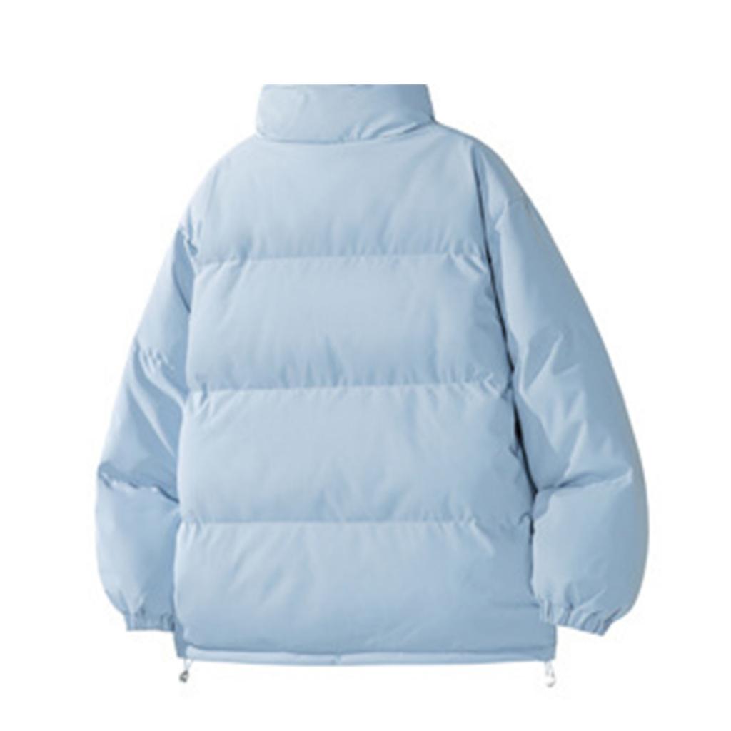 Men's And Women's Inner And Outer Color-matched Checkered Stand-up Collar Bread Cotton-padded Jacket, Men's Fleece Thickened Warm Cotton-padded Jacket