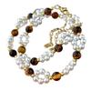 Vintage Artificial Crystal Pearl Natural Tiger'S Eye Stone Bracelet Bracelet.