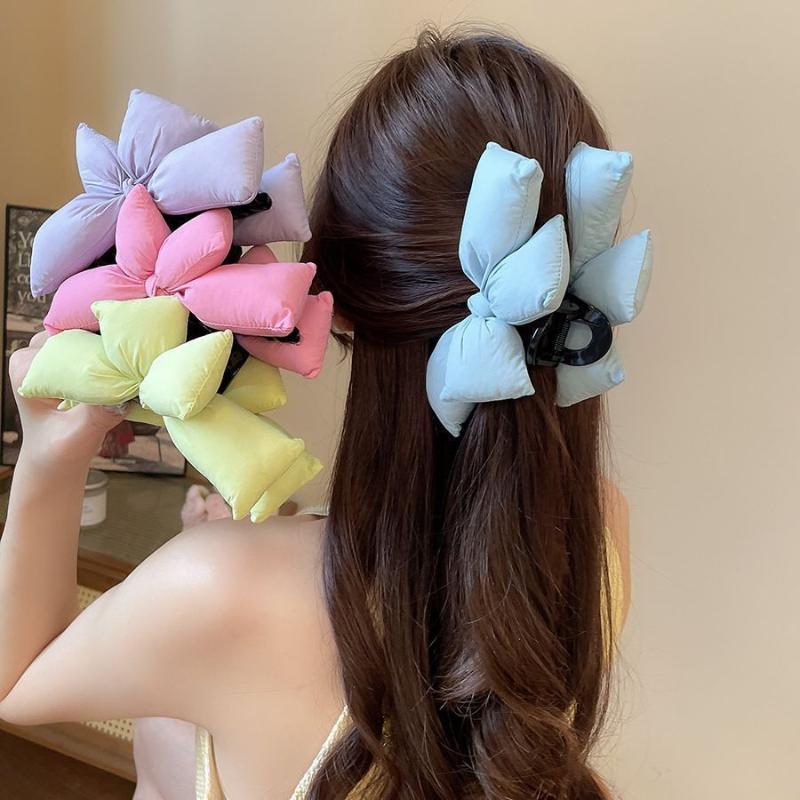 Three-Dimensional Bow Princess Head Women Hairpin Advanced Sense Back Head Hair Disc Grab Clip Shark Clip Hair