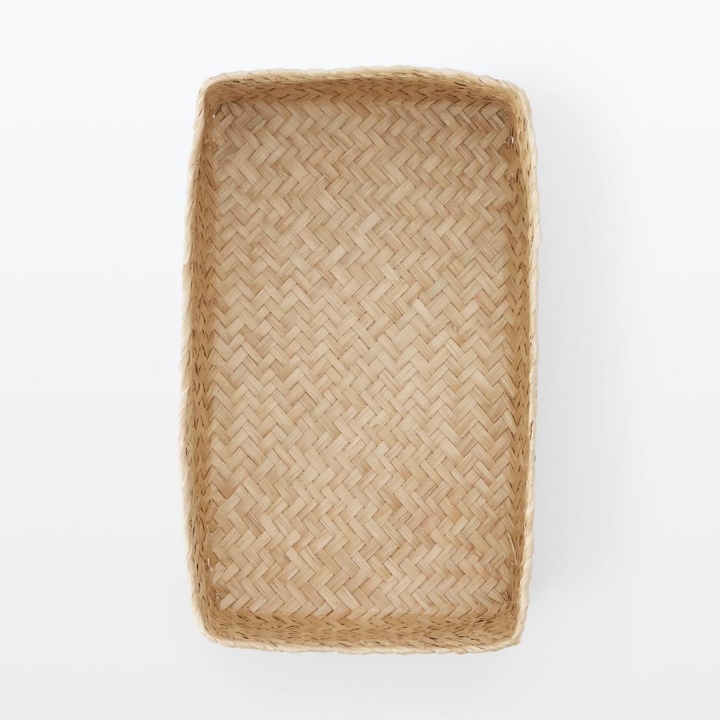 MUJI Seagrass Wickerwork Organizer 15cm Wide X 25cm Deep X 12cm 83411930 Basket, Large, Rectangular, Approx. High,