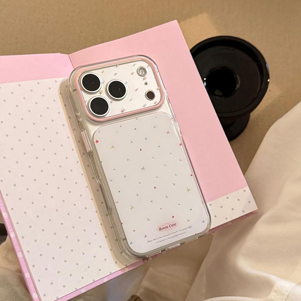 Cover Colorata con Stelline Piccole per iPhone 16, iPhone 17 e iPhone 17 Pro Max