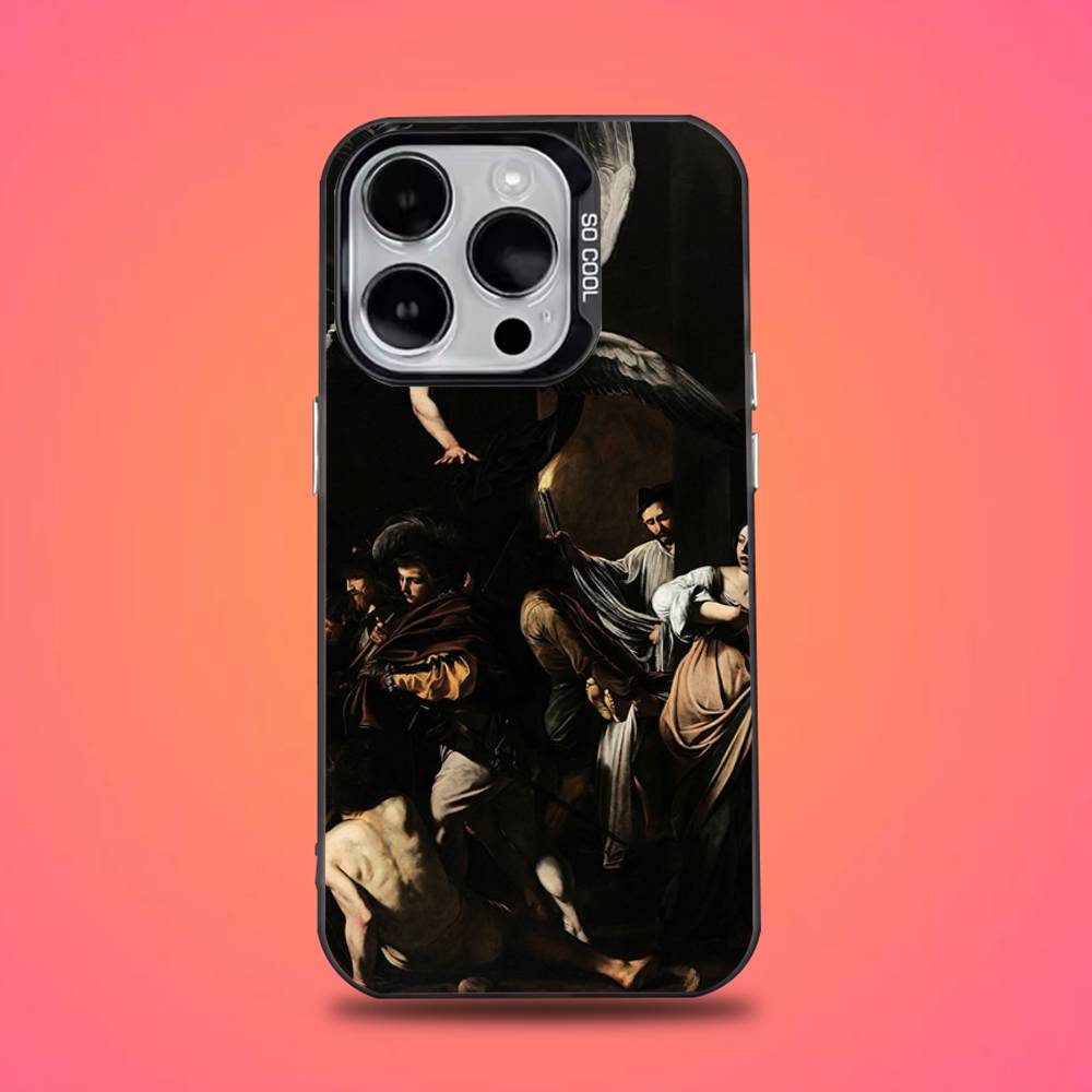 Klassische Caravaggio Gemälde Handyhülle Für iPhone 11,12,13,14,15,16,17,Pro,Max,Plus,E,Air,Mini IMD Mattschwarz