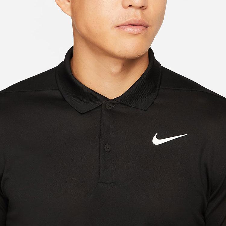Nike Breathable Solid Color Golf Polo Shirt Men Tops Black DH0827-010