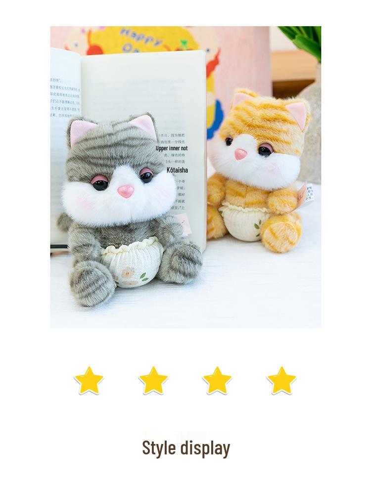 Cute Cat Plush Desk Ornament – Small Cloth Doll, Study Buddy, Birthday Gift