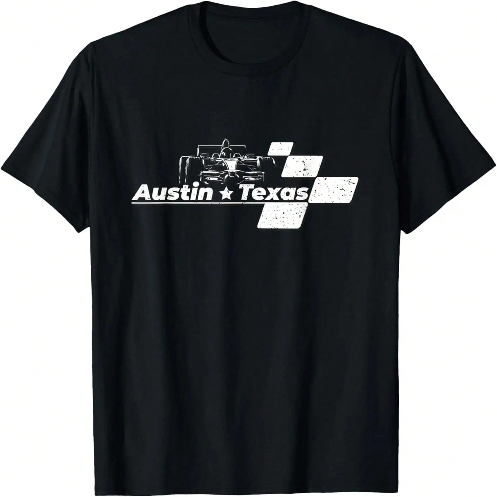 Винтажная клетчатая гоночная футболка Austin Texas S разноцветный