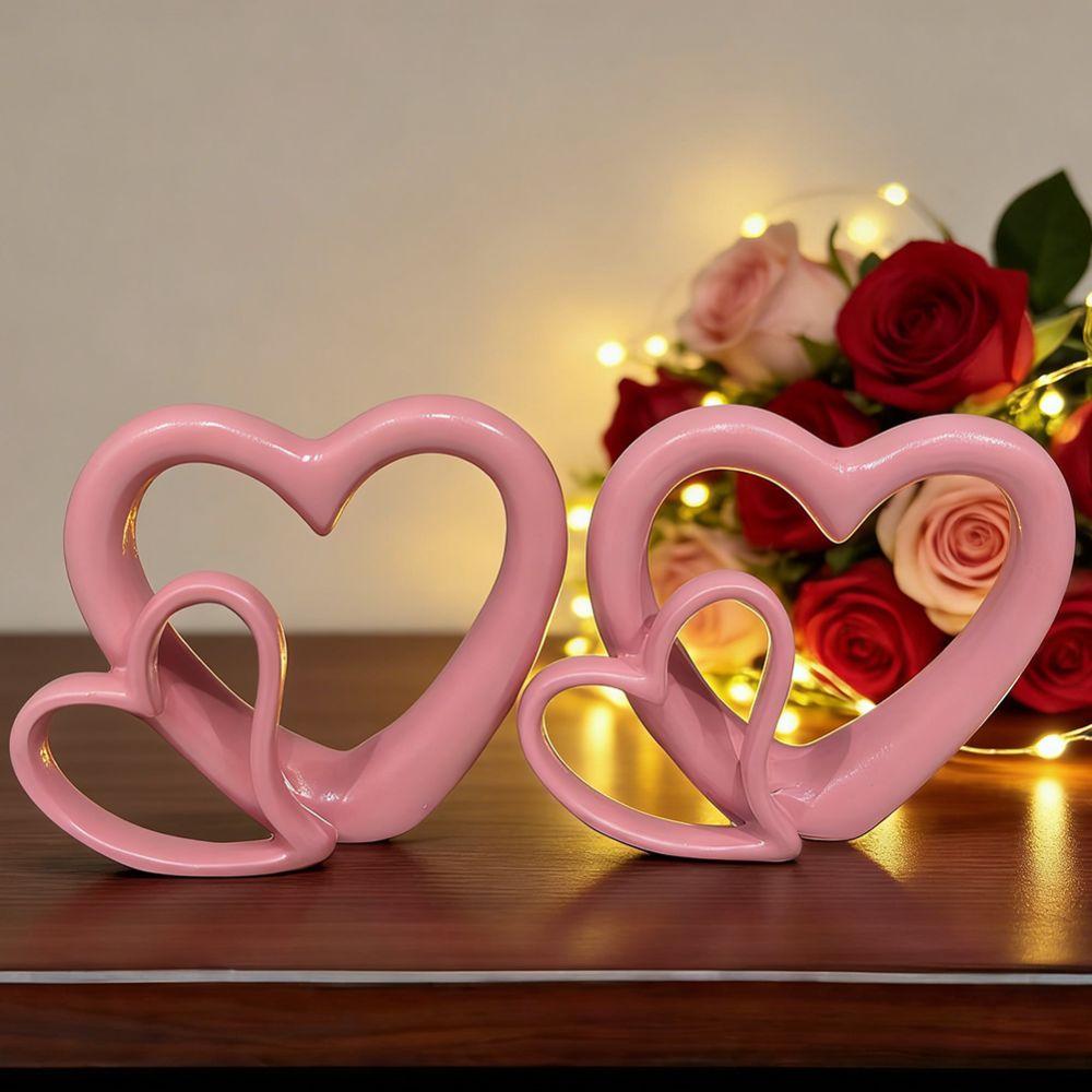 Decoration Valentine's Day Love Ornament Handicraft Double Hollow Heart Models  Couple