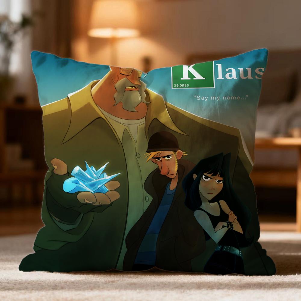 Popular KKlausew Cushion Cover Soft Washable Pillow Case Multi-Scene for Couch Bed Travel Office Use