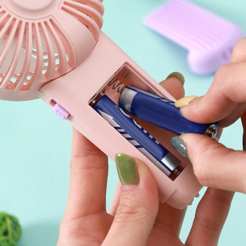 AM3 Battery Operated Powerful Handheld Fan Portable Small Lightweight Makeup Fan for Girl Women Adults Indoor Outdoor